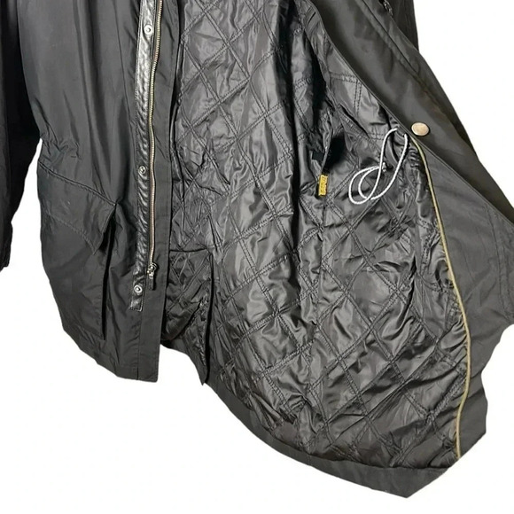 Cole Haan performance jacket,black,wool blend,lambskin trim,thermal,career,snaps - Picture 7 of 16